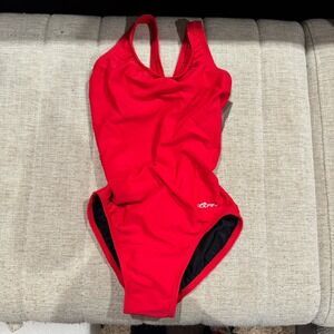 NEW DOLPHIN ONE PIECE‎ SWIMSUIT RED SIZE 28 BATHING SUIT RACERBACK NWT